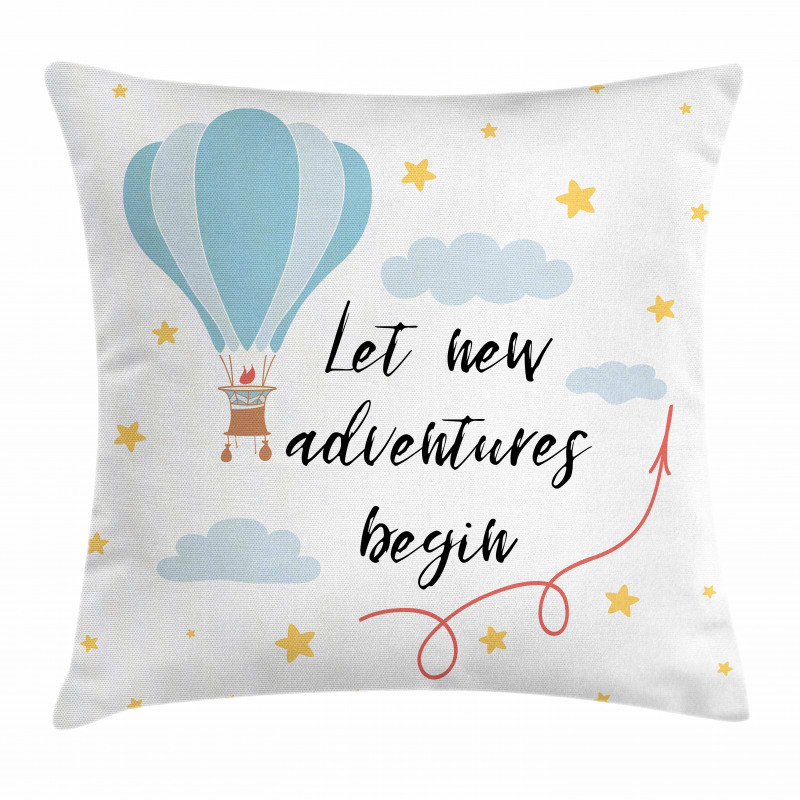 Air Balloon Sky Words Pillow Cover