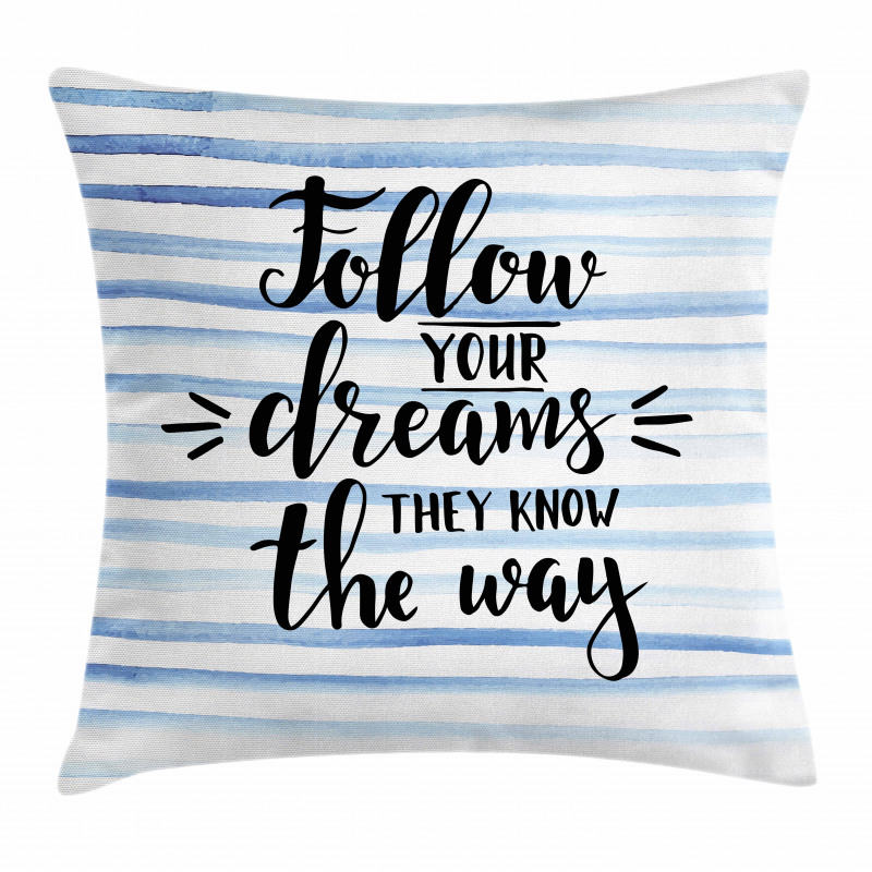 Calligraphy on Stripe Pillow Cover
