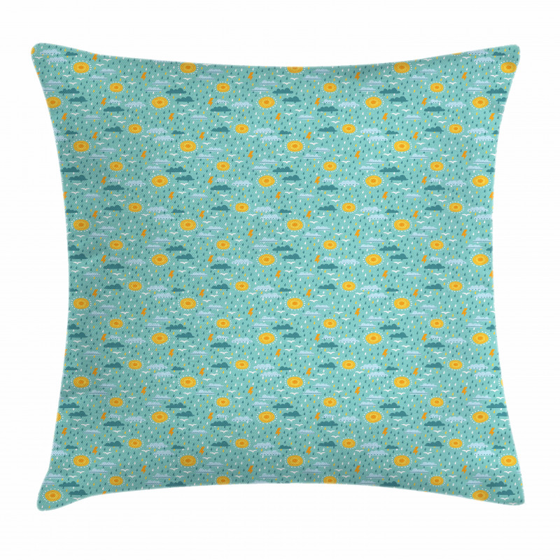 Sun Rain Thunder Bolts Pillow Cover