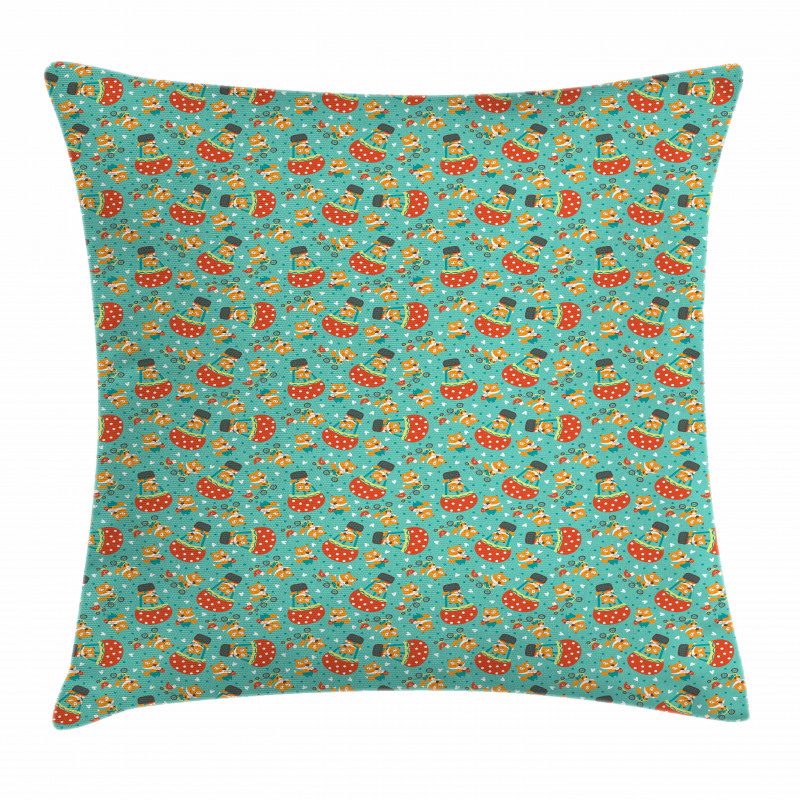 Fox and Hen Bicycle Pillow Cover