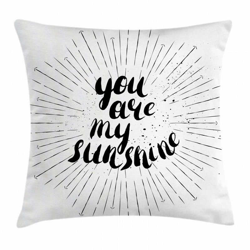 Monochrome Love Slogan Pillow Cover