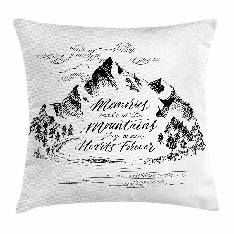 Memories in Mountains Pillow Cover