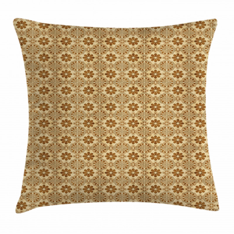 Oriental Geometric Flower Pillow Cover