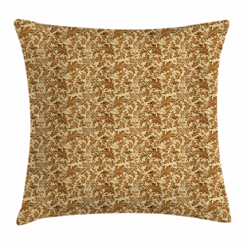 Faded Curled Leaves Pillow Cover