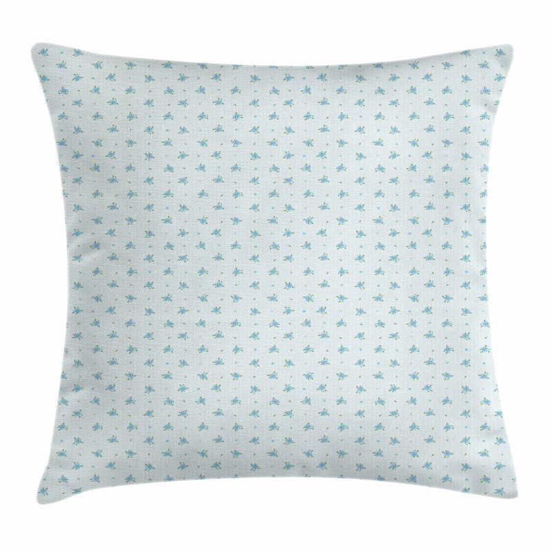 Forget Me Not Flowers Retro Pillow Cover