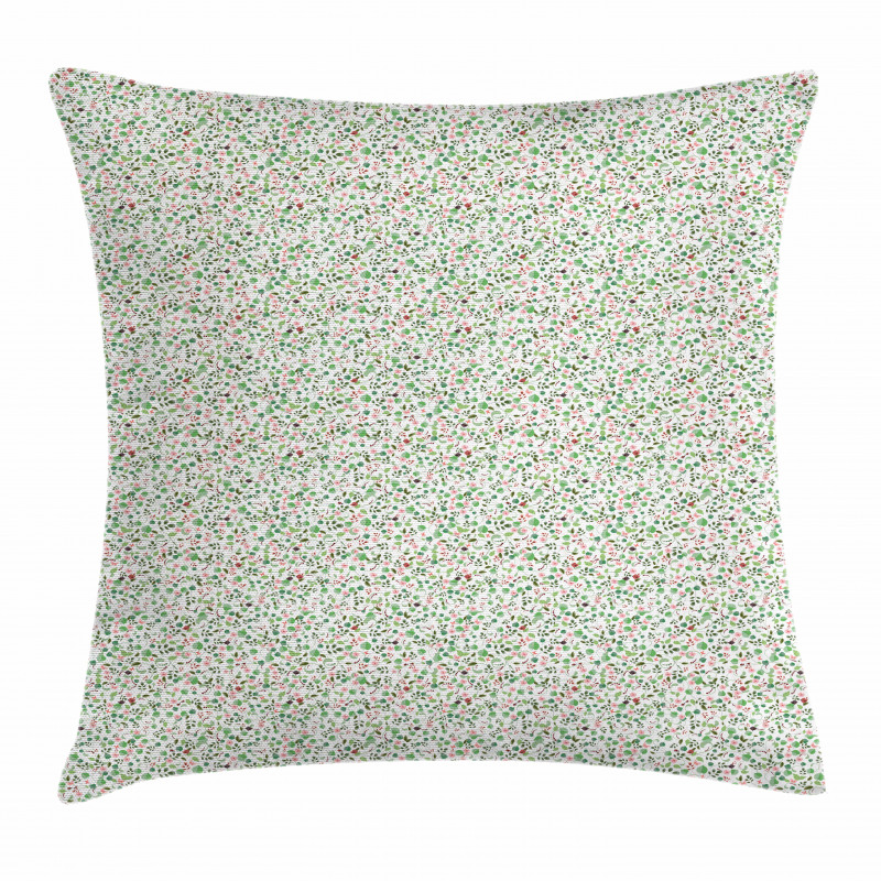 Fresh Foliage Flower Blooms Pillow Cover