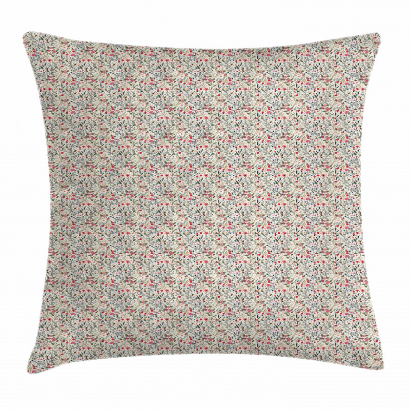Blooming Rose Tulip Daisy Pillow Cover