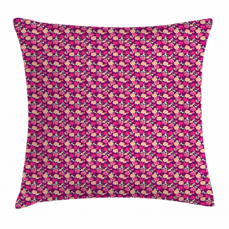 Blossoming Romantic Flowers Pillow Cover
