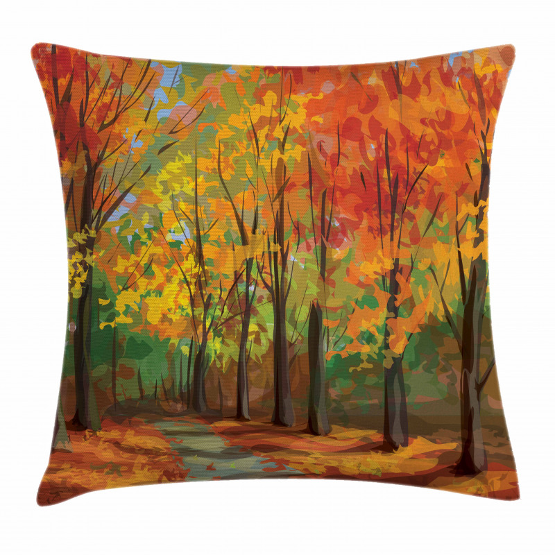 North Woods with Leaves Pillow Cover