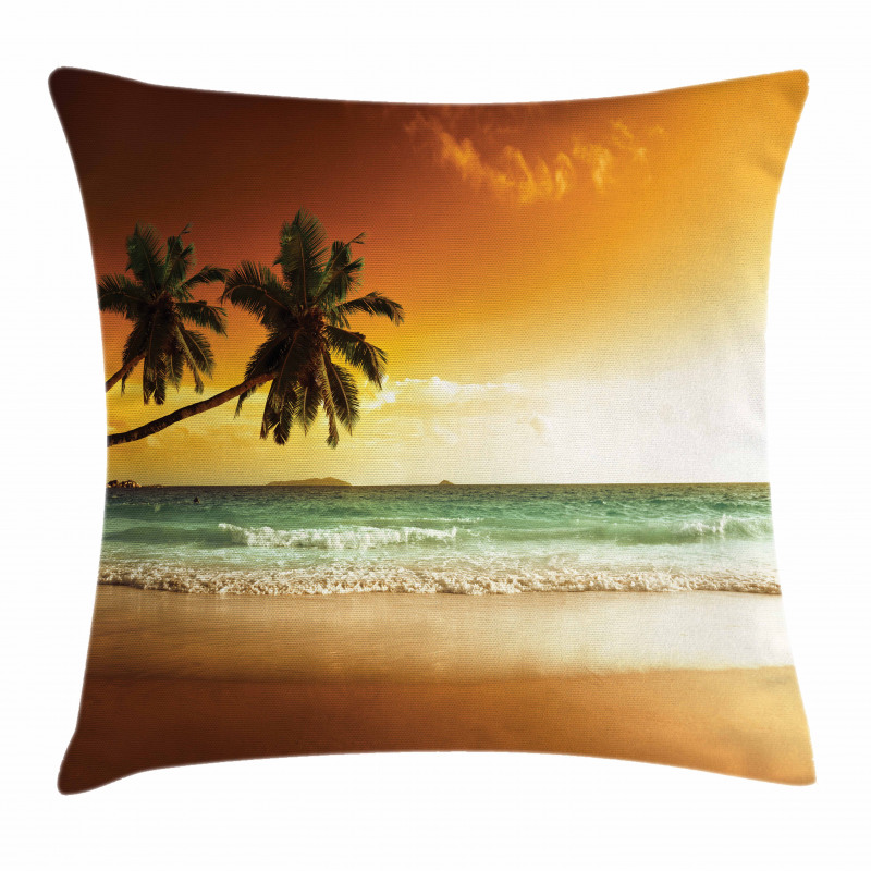 Palm Tree Exotic Beach Pillow Cover