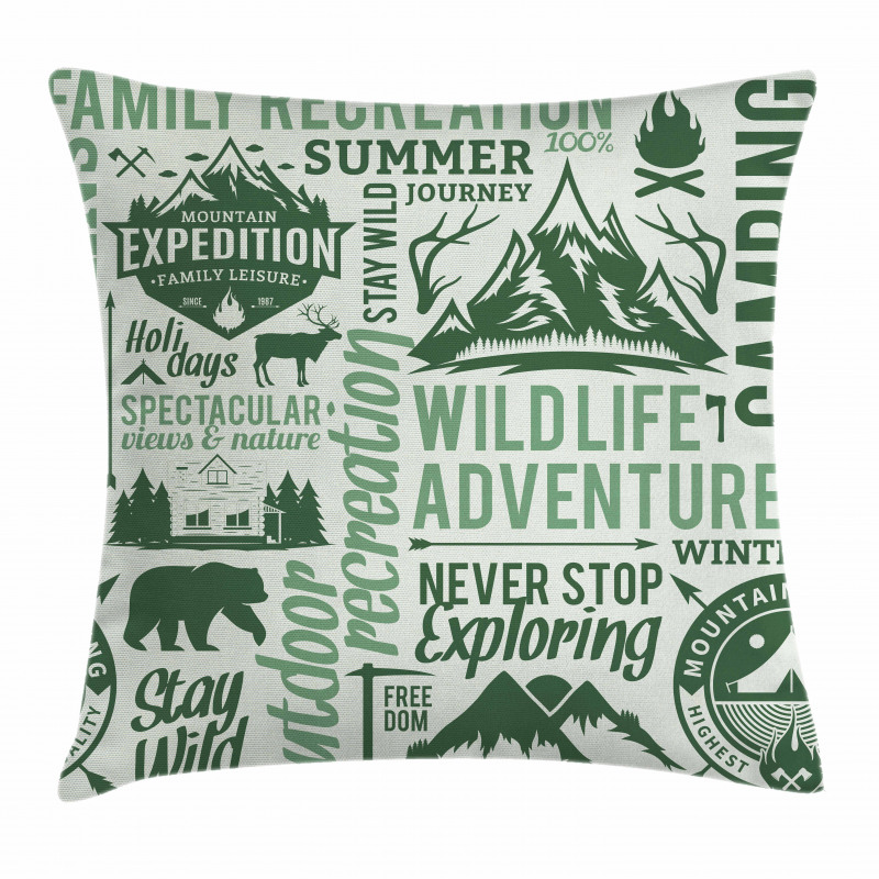 Outdoors Adventure Theme Pillow Cover