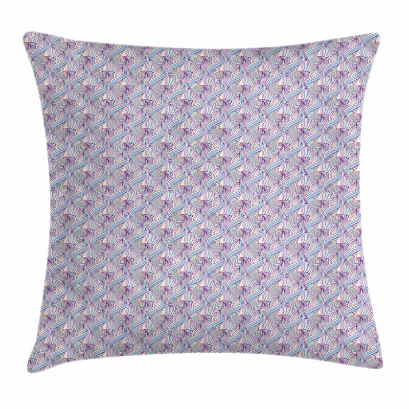 Pastel Tone Doodle Waves Pillow Cover