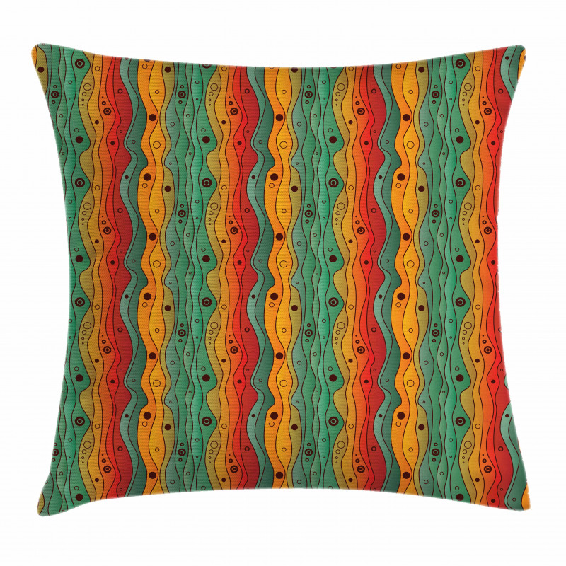 Wavy Vertical Lines Retro Pillow Cover