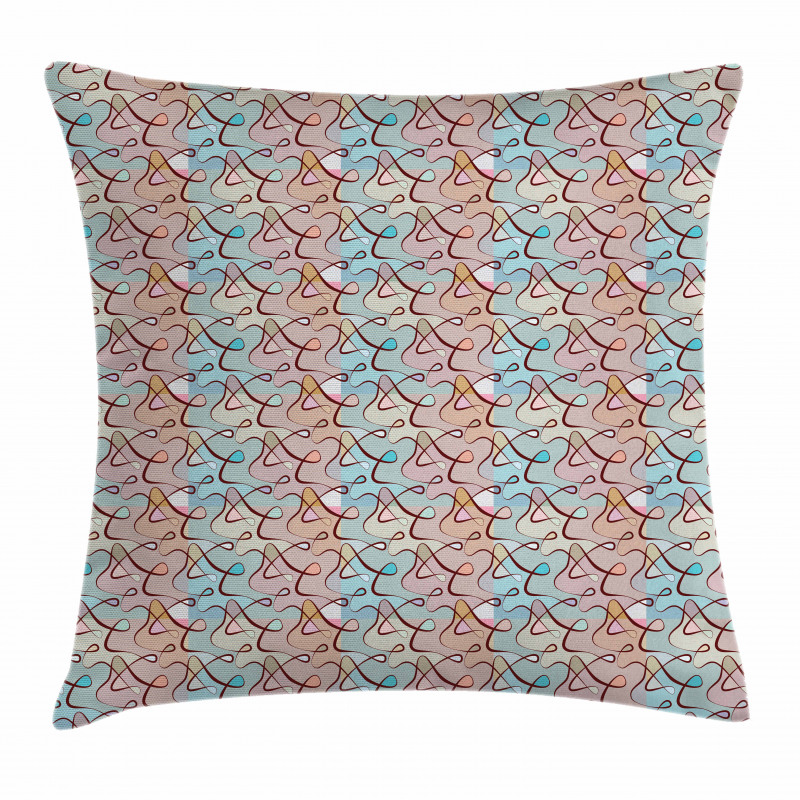 Soft Colored Tangled Lines Pillow Cover