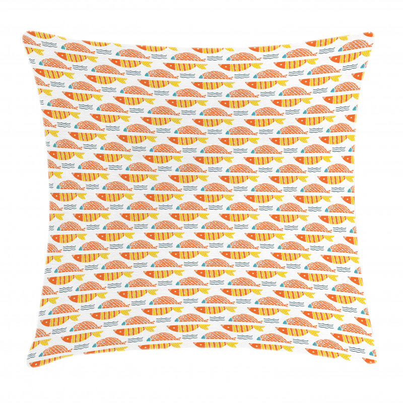 Fish Scales and Waves Pillow Cover