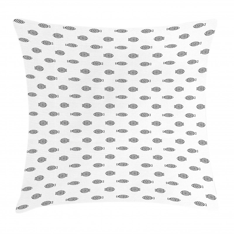 Fish Pattern with Lines Pillow Cover