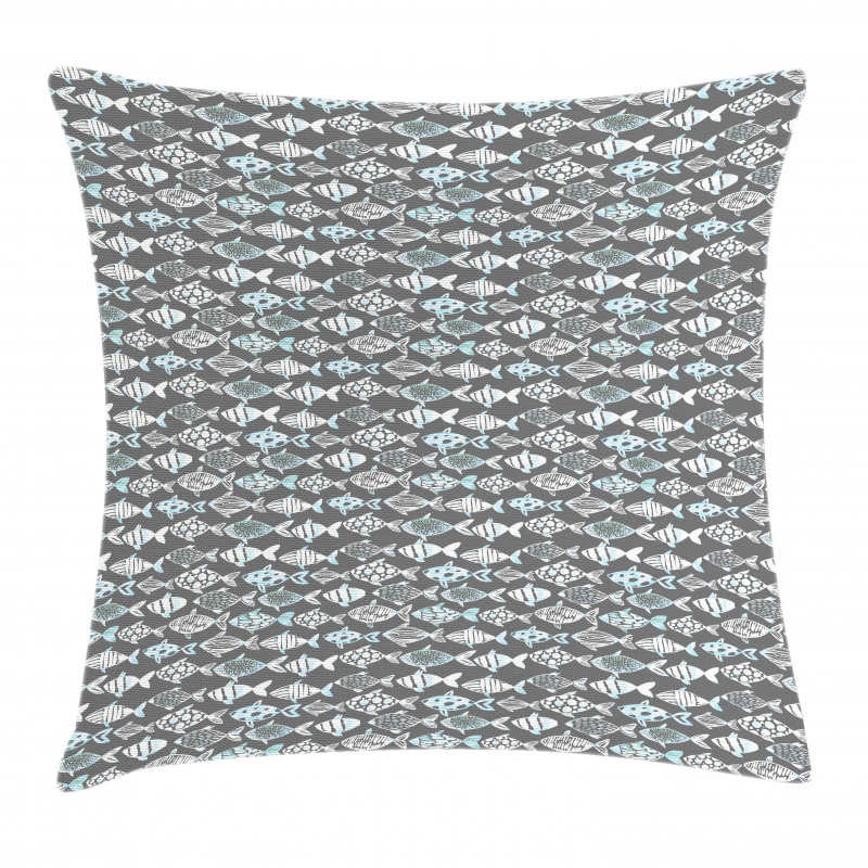 Abstract Fishing Theme Pillow Cover