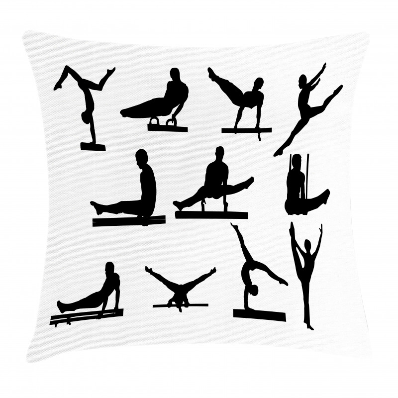 Athlete Silhouettes Pillow Cover