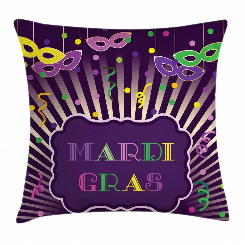 Mardi Gras Cartoon Pillow Cover