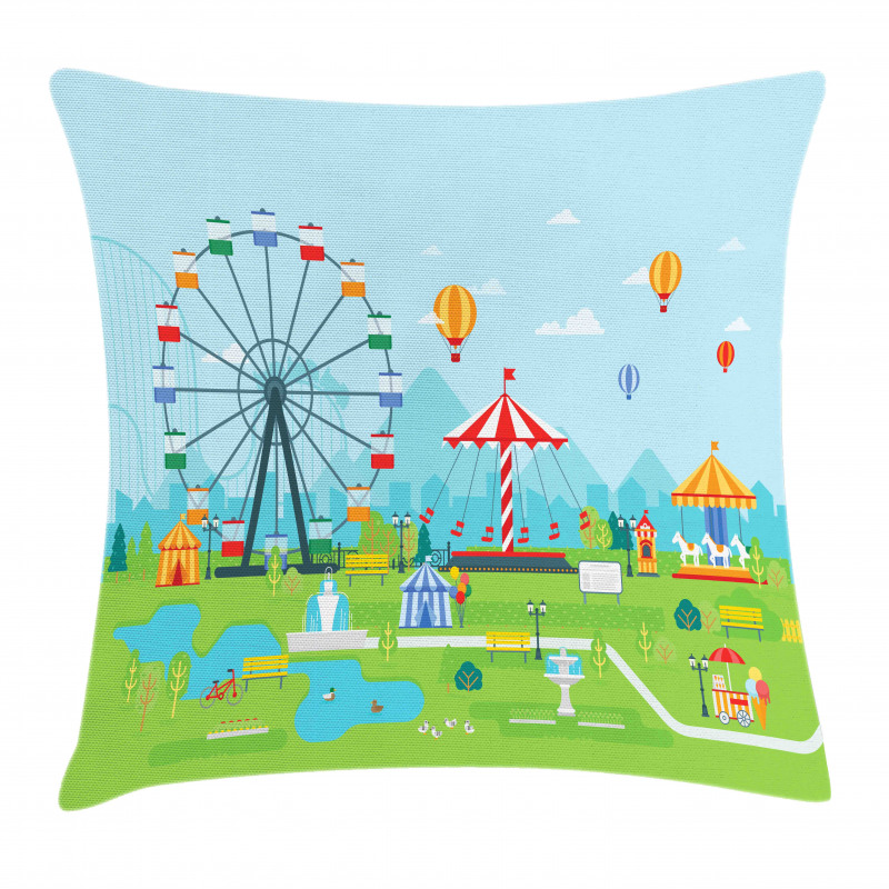 Amusement Park Pillow Cover