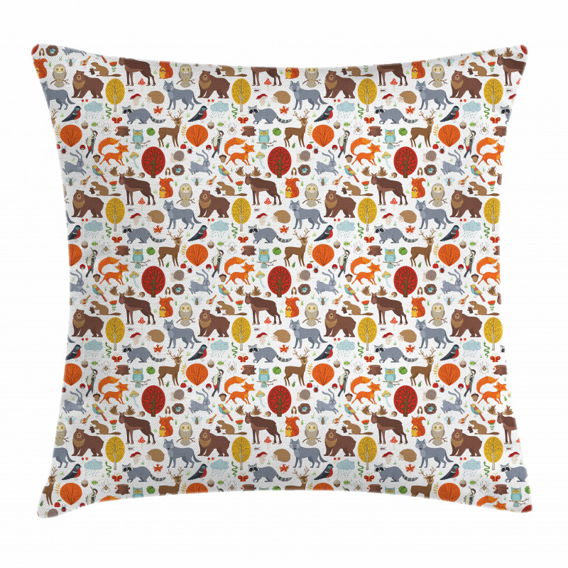 Woodland Animals Pillow Cover