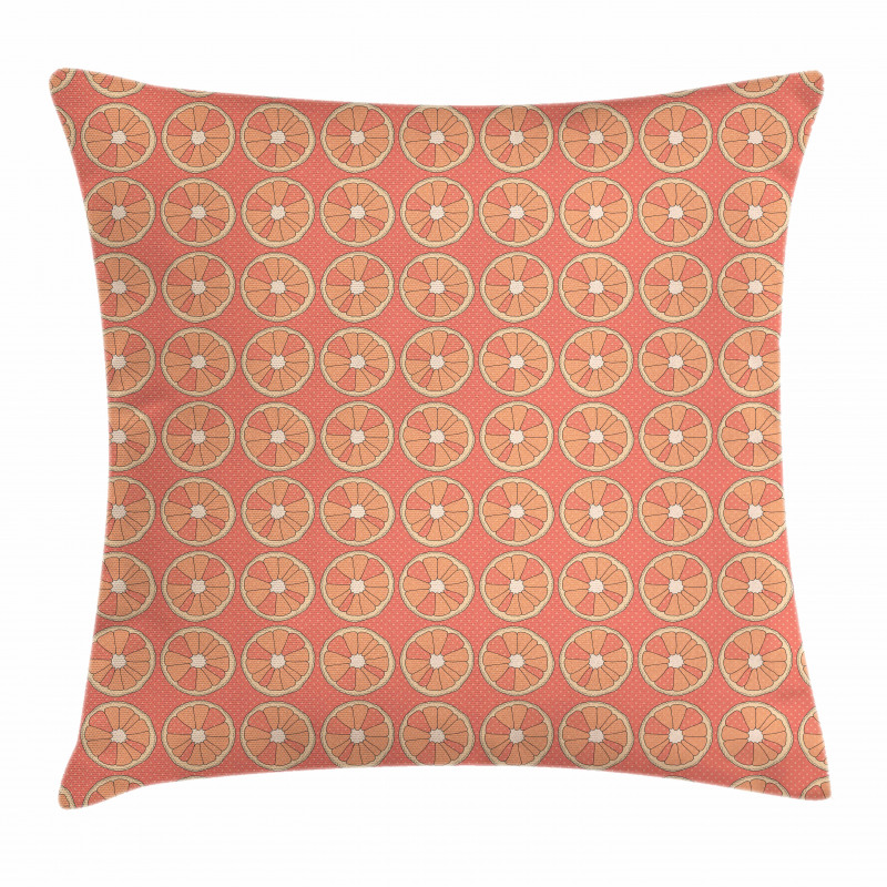 Retro Grapefruit Dot Pillow Cover