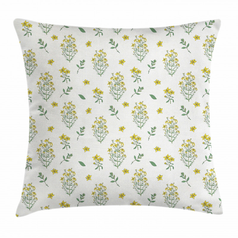 Medical Herbs Flowers Pillow Cover