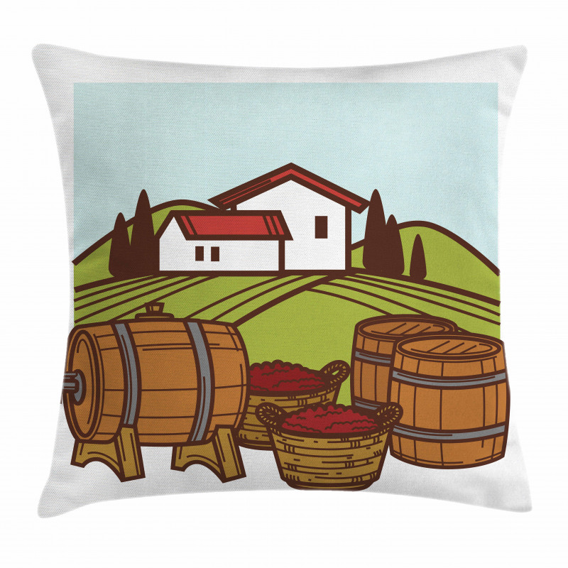 Retro Vineyard Harvest Pillow Cover