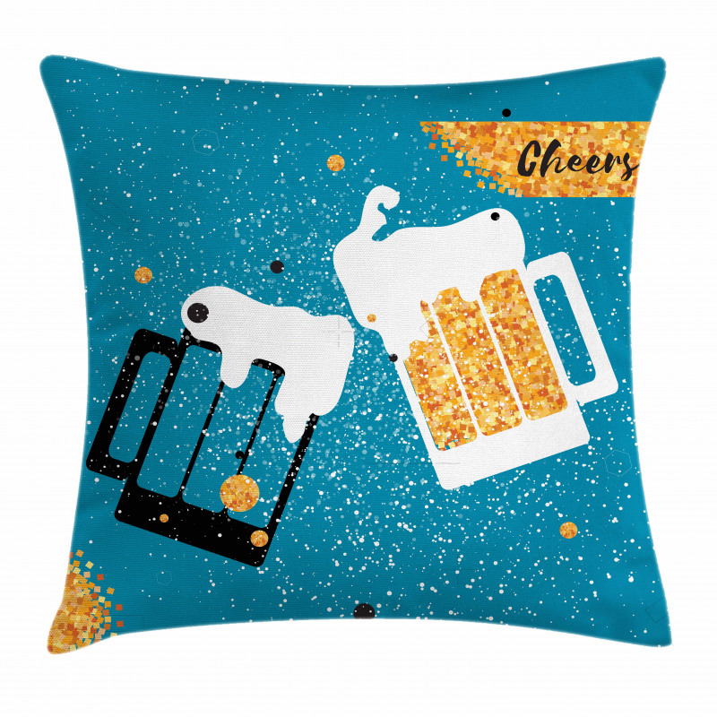 Beer Mugs Toasting Pillow Cover