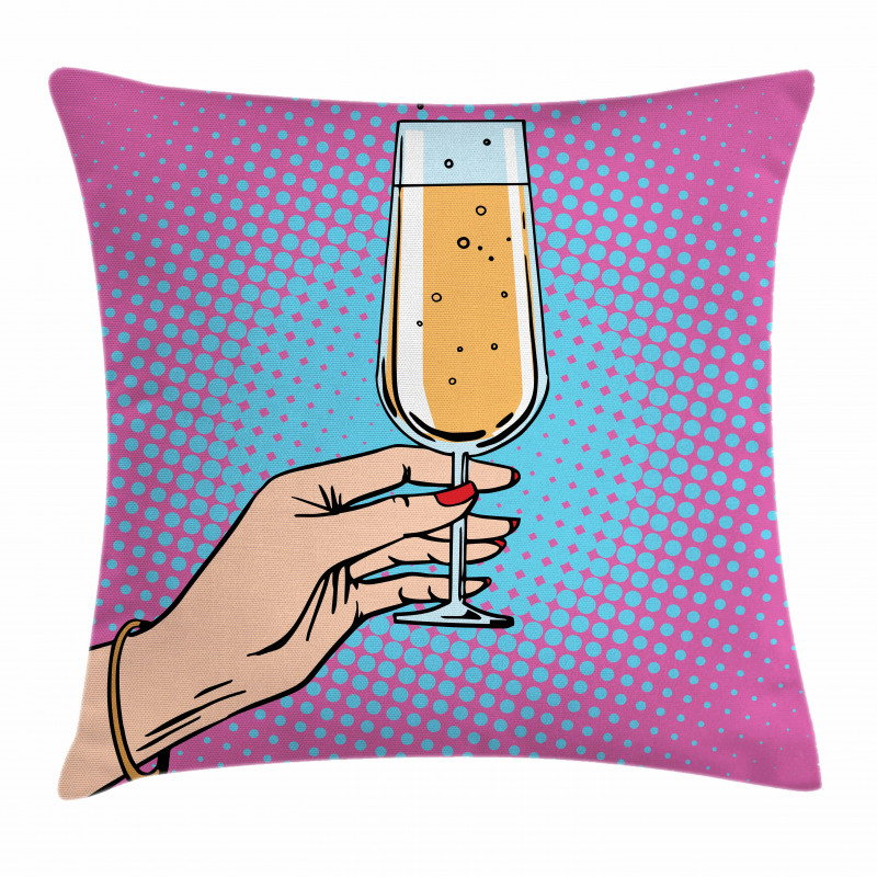 Pop Art Comic Champagne Pillow Cover