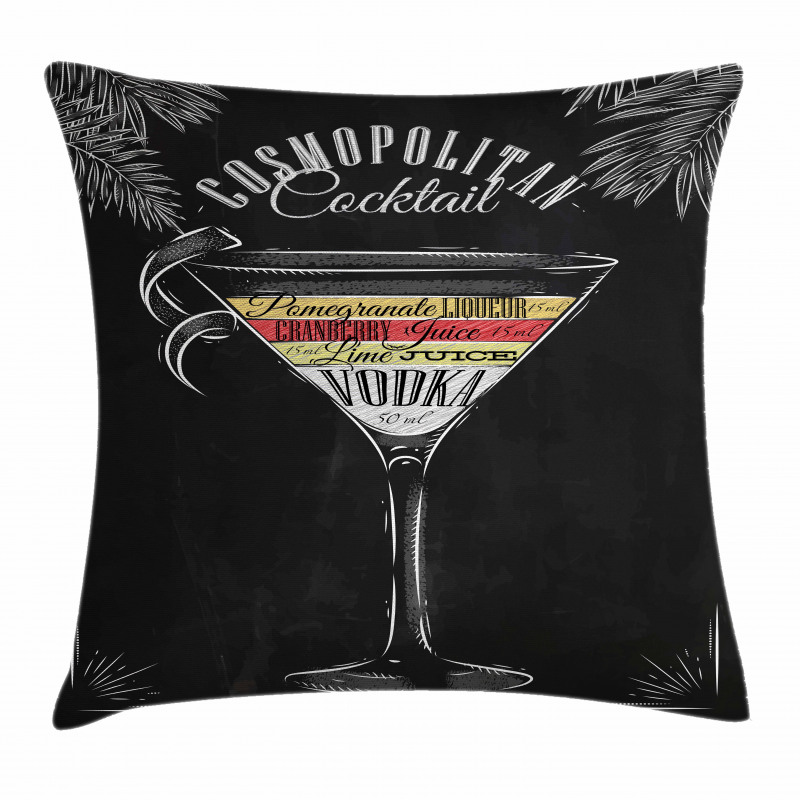 Cosmopolitan Recipe Pillow Cover