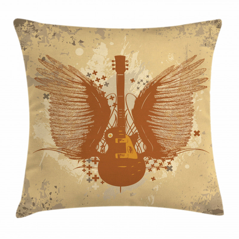 Guitar with Wings Pillow Cover