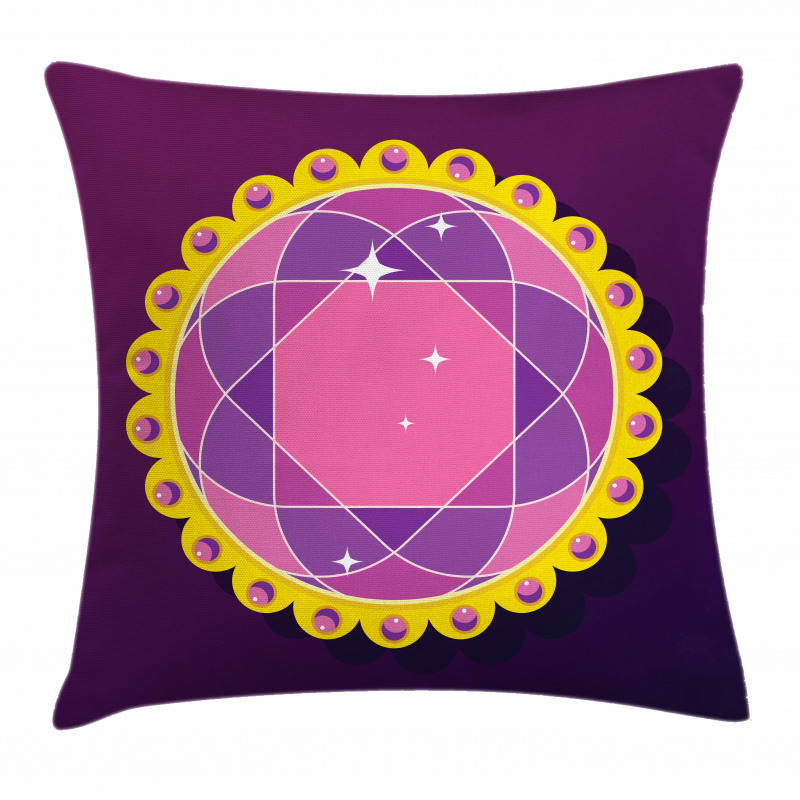 Abstract Round Gem Pillow Cover