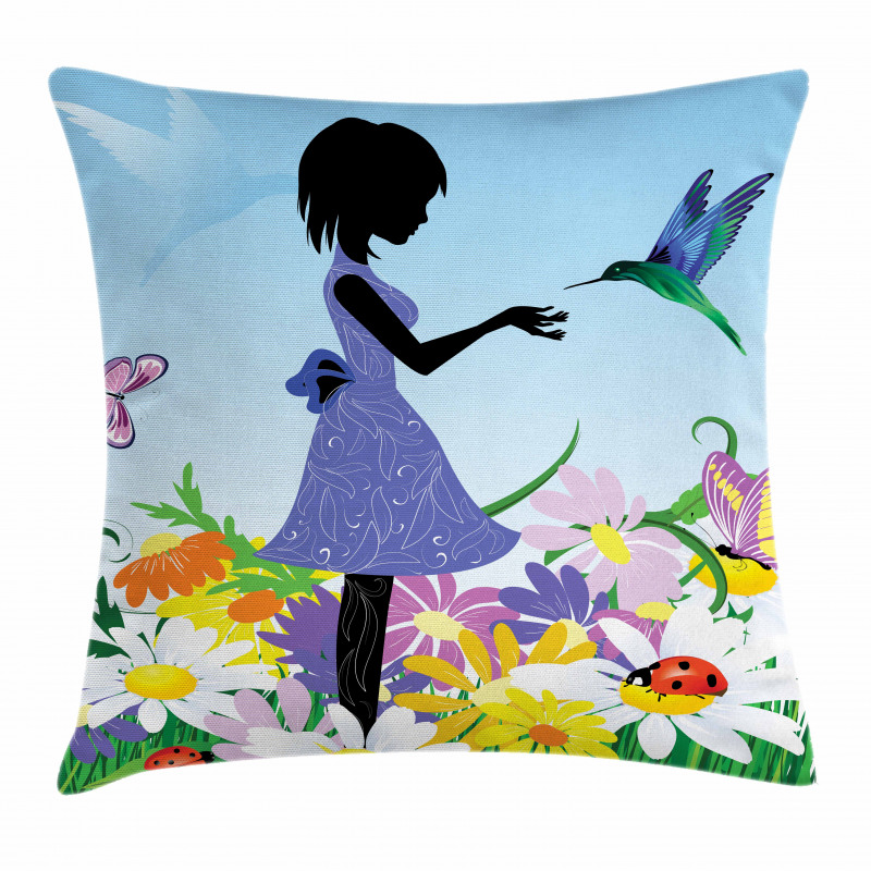 Lawn Blossomed Flowers Pillow Cover