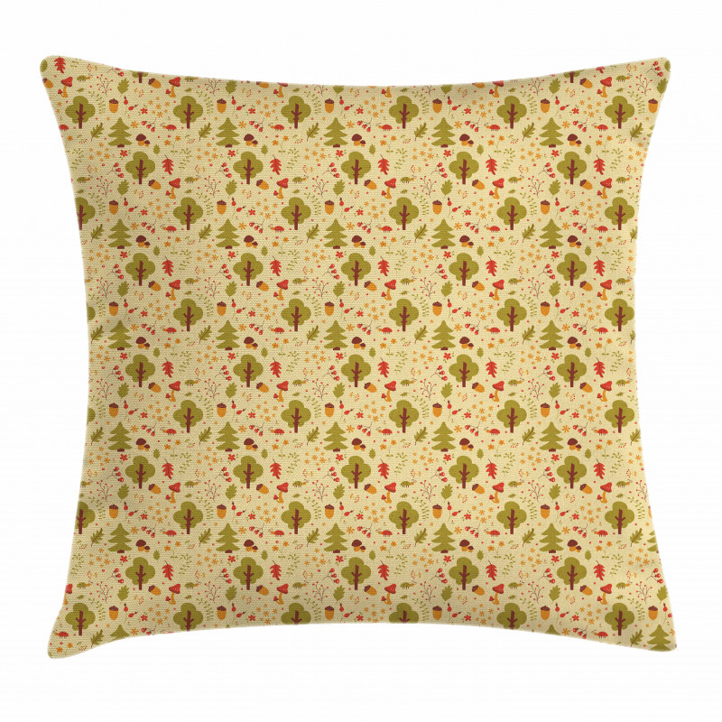 Woodland Animals Foliage Pillow Cover