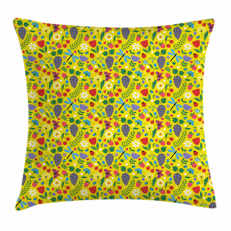 Sketch Grapes Berries Pillow Cover