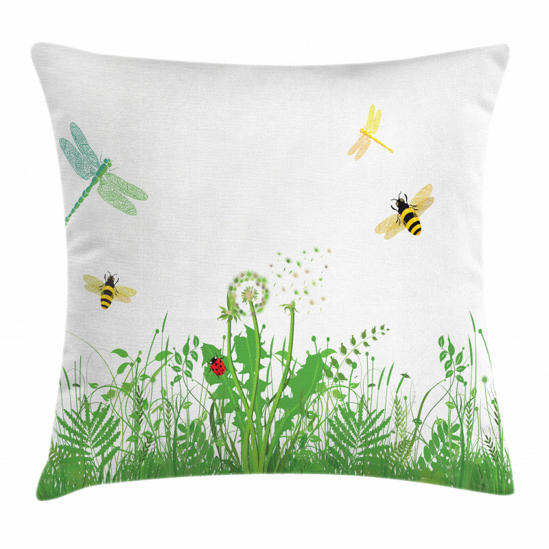 Flourishing Foliage Bees Pillow Cover