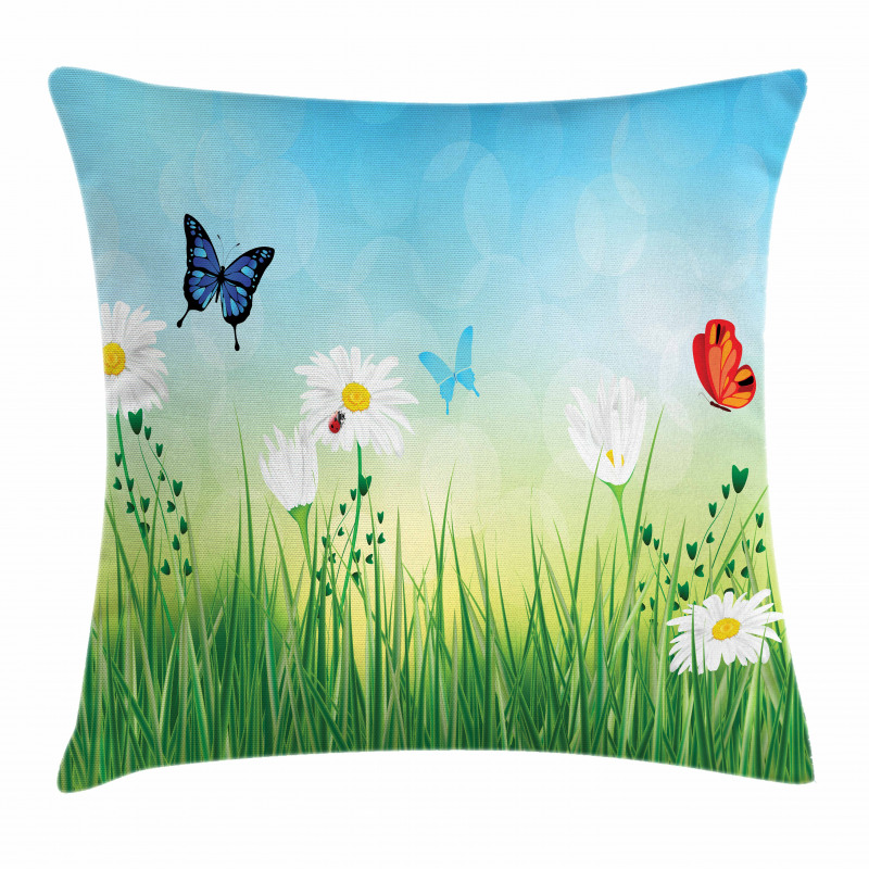 Meadow Daisies Grass Pillow Cover