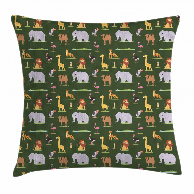 Leopard Elephant Camel Pillow Cover