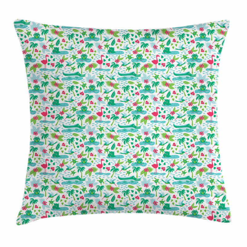 Tropical Animals Pattern Pillow Cover
