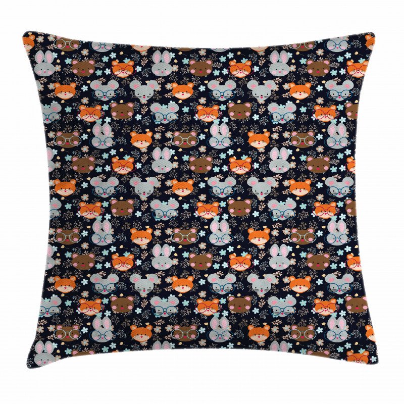 Bunny Fox with Glasses Pillow Cover