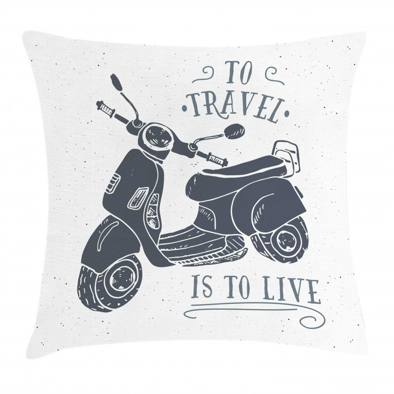 Sketch Scooter Motif Pillow Cover
