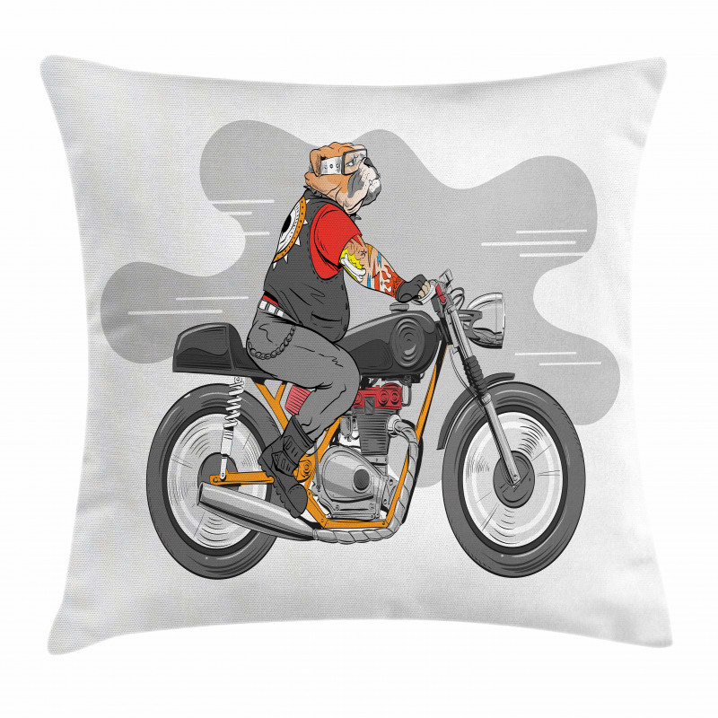 English Bulldog Bike Pillow Cover