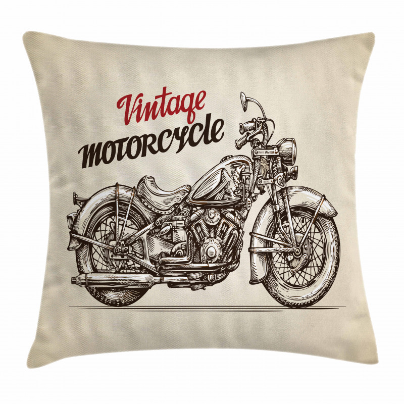 Chopper Style Bike Pillow Cover