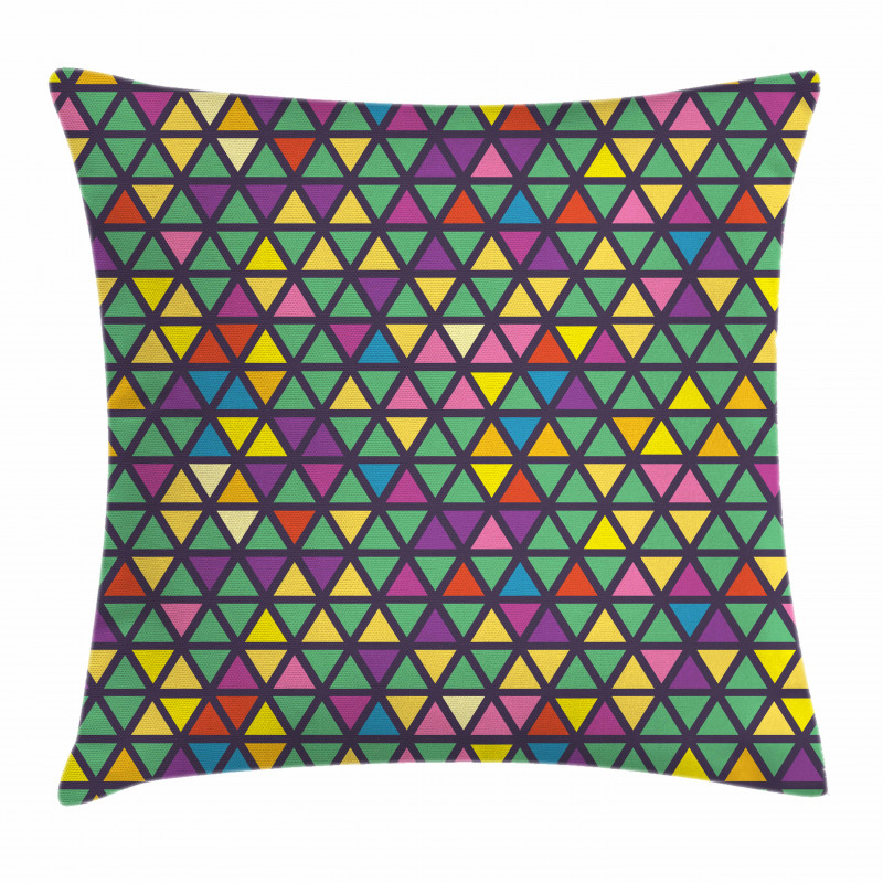 Grid Mosaic Triangles Pillow Cover
