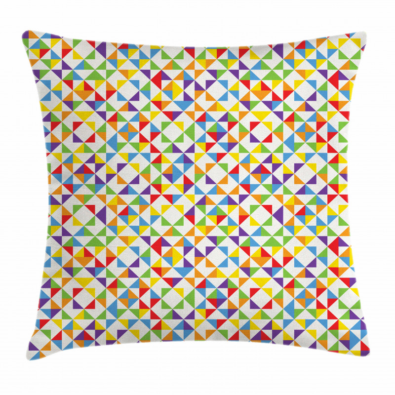 Rainbow Mosaic Tiles Pillow Cover