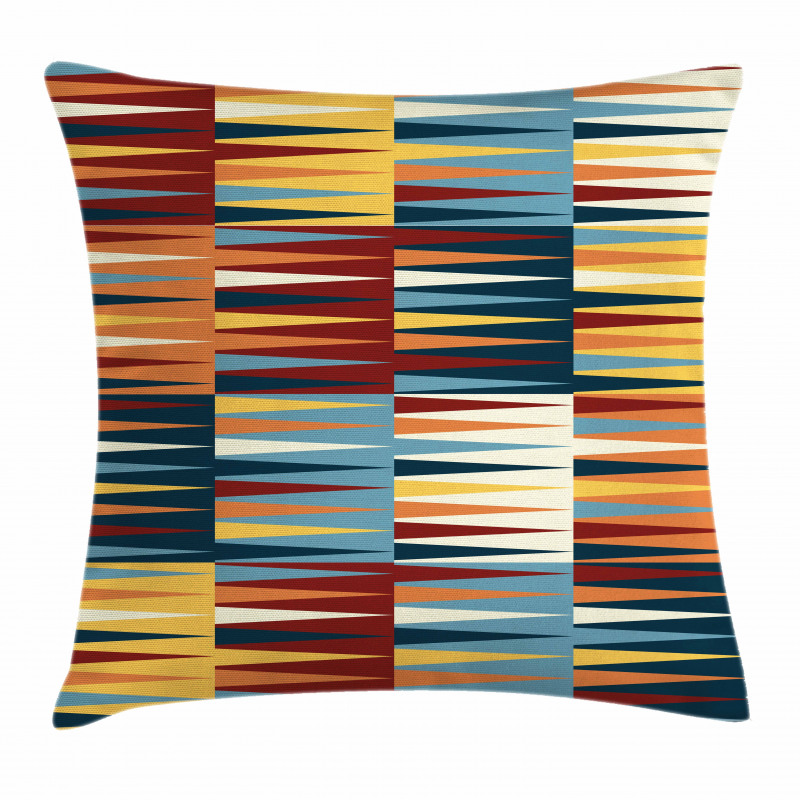 Long Colored Triangles Pillow Cover
