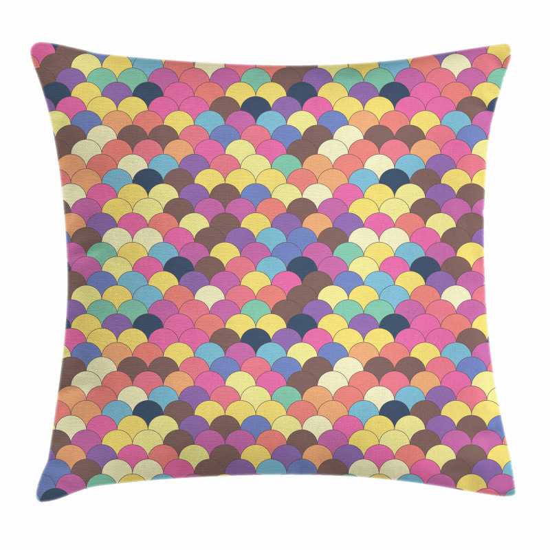 Pastel Retro Funky Grid Pillow Cover