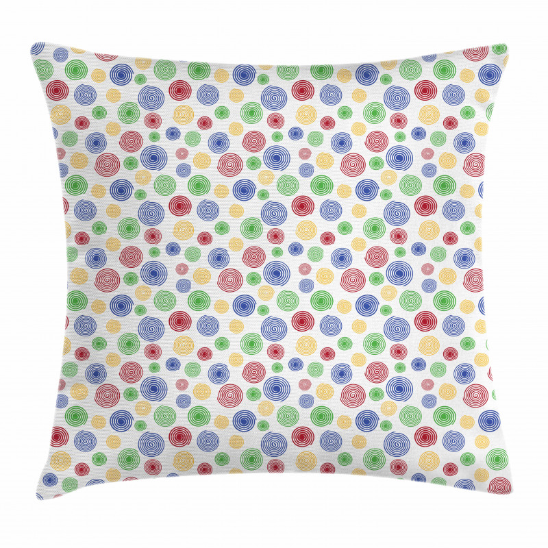 Colorful Simple Spirals Pillow Cover