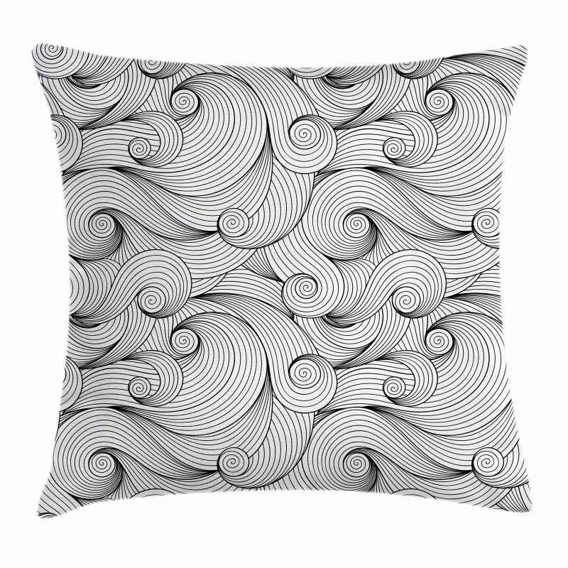 Curled Waves Pillow Cover